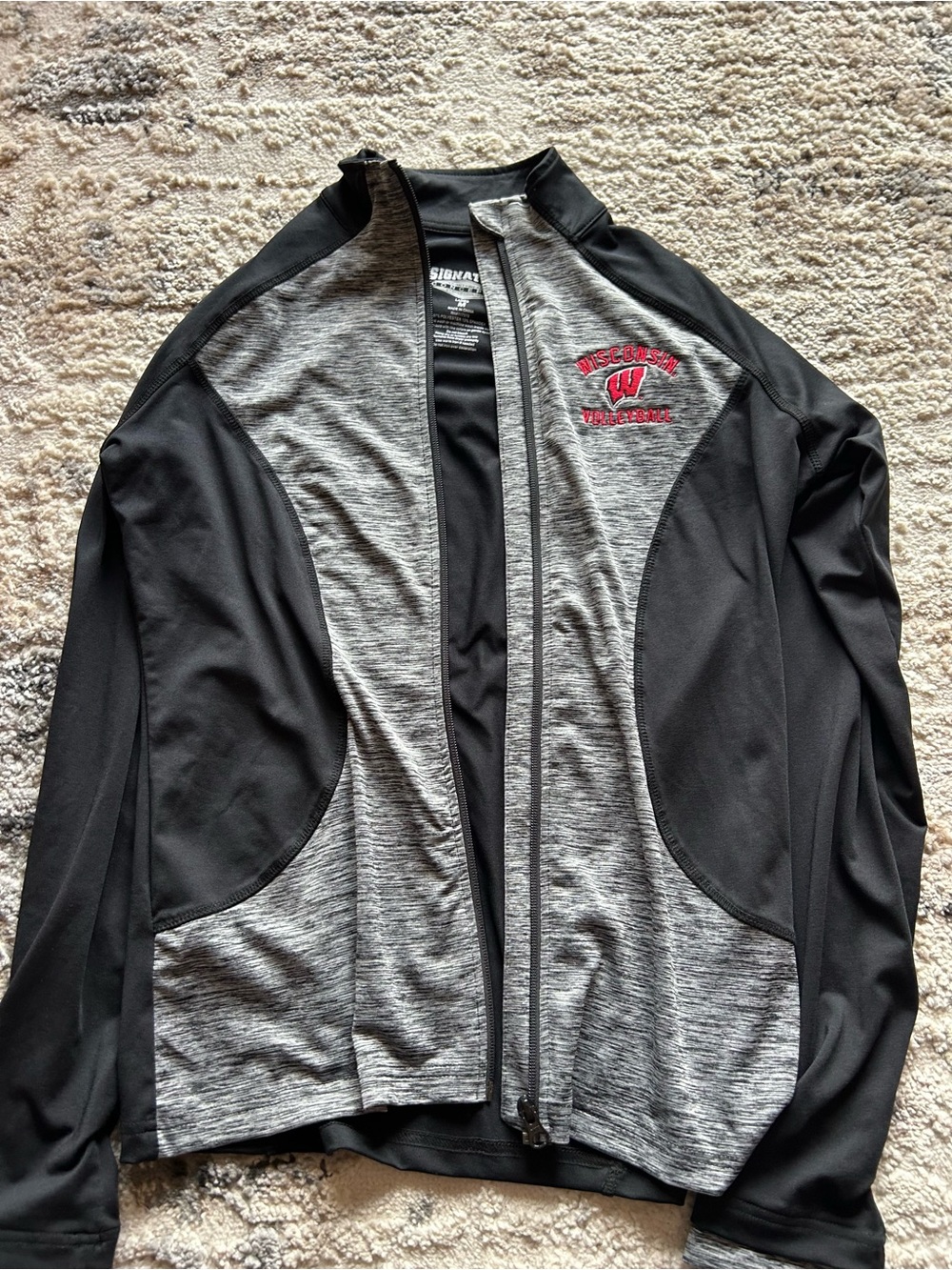 Signature Gray and Black WI Badgers Performance Jacket